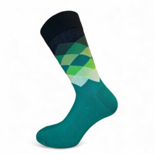 Emerald Flow – Κάλτσες με Γεωμετρικό Σχέδιο σε Πράσινες Αποχρώσεις