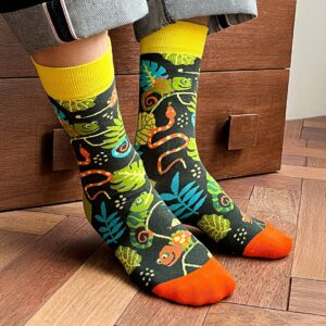 KYLIE CRAZY – Κάλτσες Ζούγκλα με Φίδι & Χαμαιλέοντα