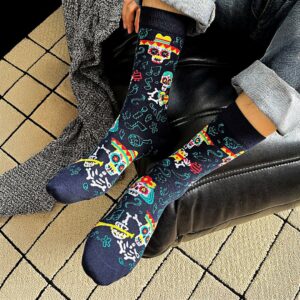 KYLIE CRAZY – Fiesta Skeleton Mariachi Socks